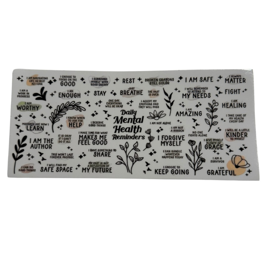 Mental Health Reminders Decal EXTRA LARGE