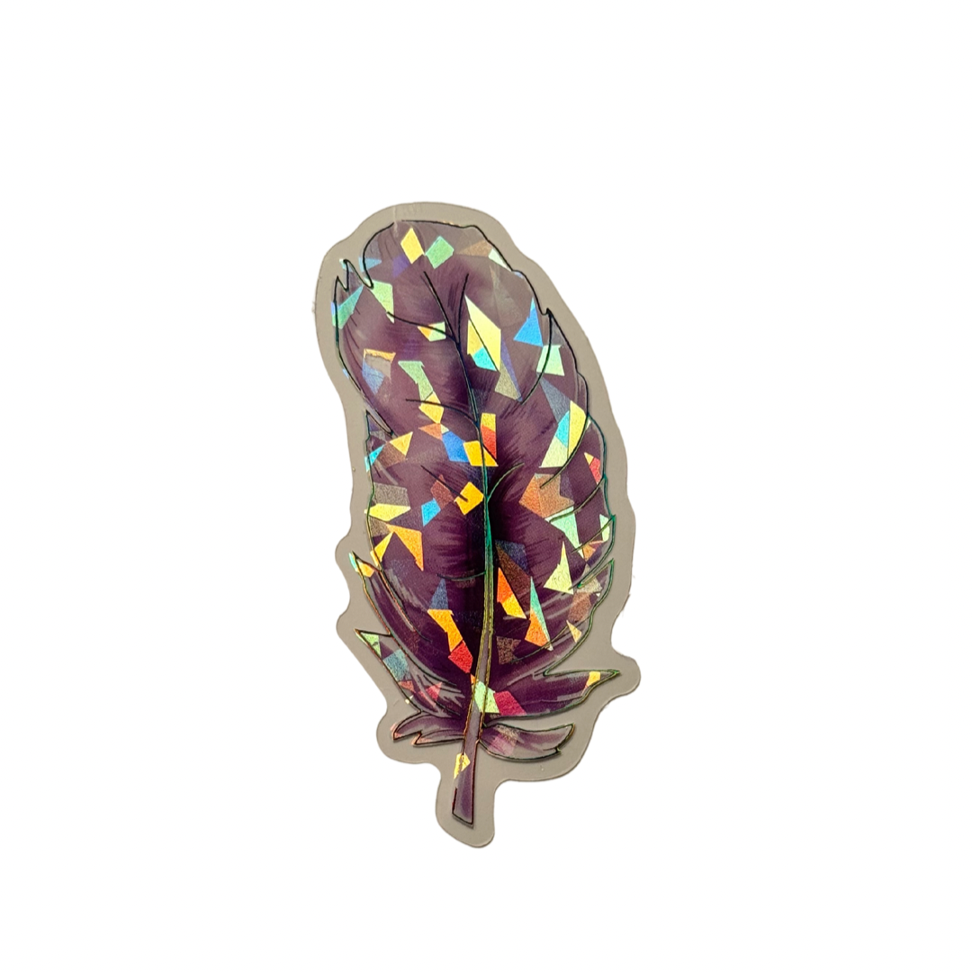 Holographic Feather Decal MEDIUM