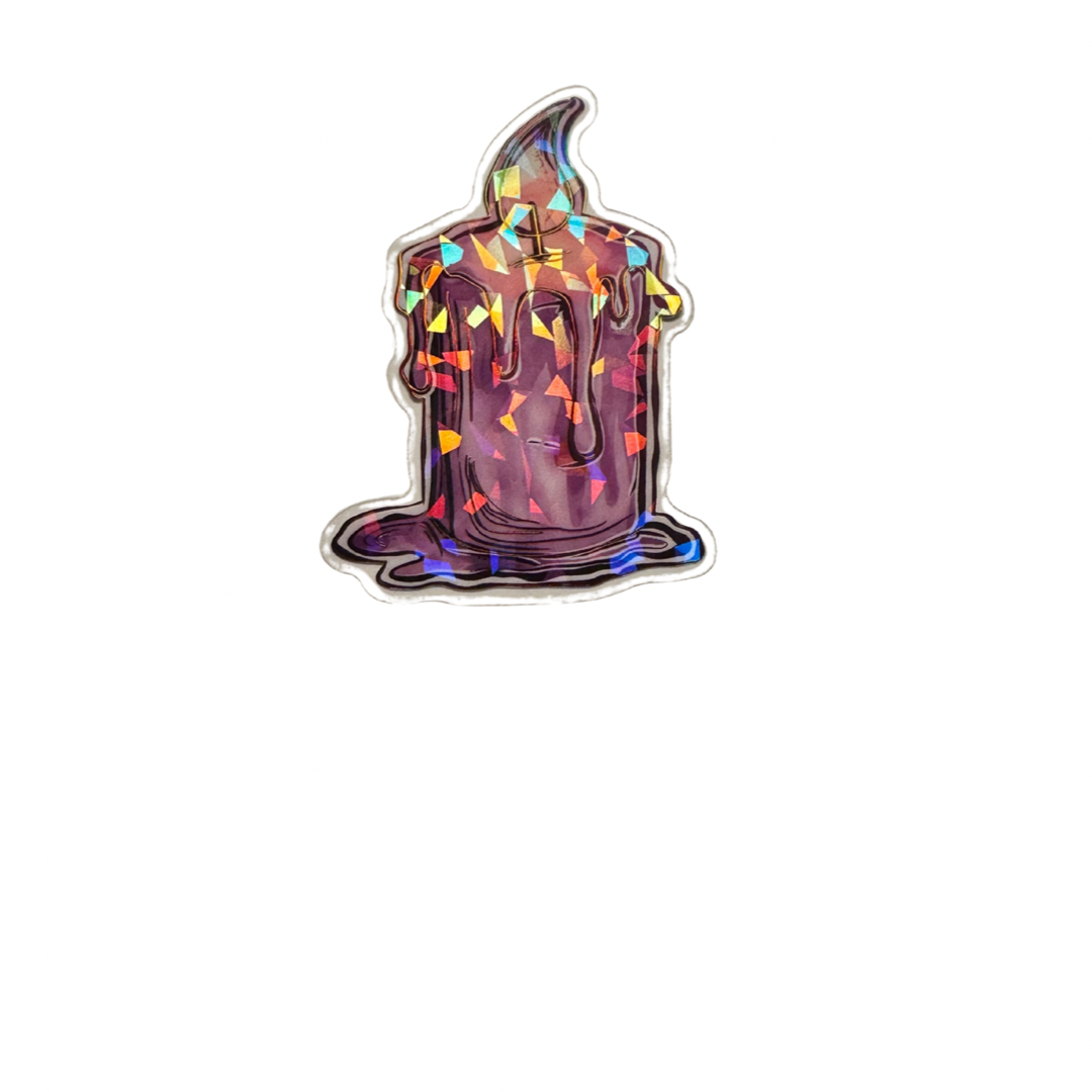 Holographic Candle Decal MEDIUM