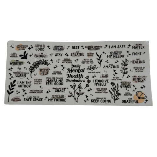Mental Health Reminders Decal EXTRA LARGE