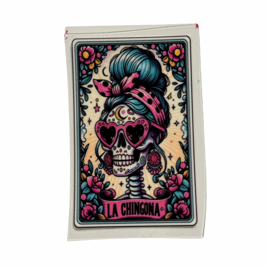 Skull La Chingona Decal MEDIUM