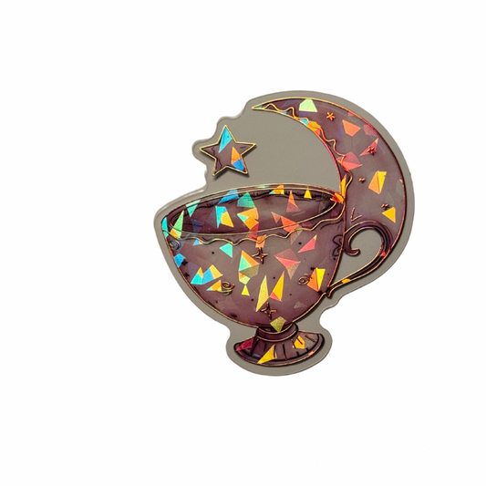 Holographic Teacup Decal MEDIUM