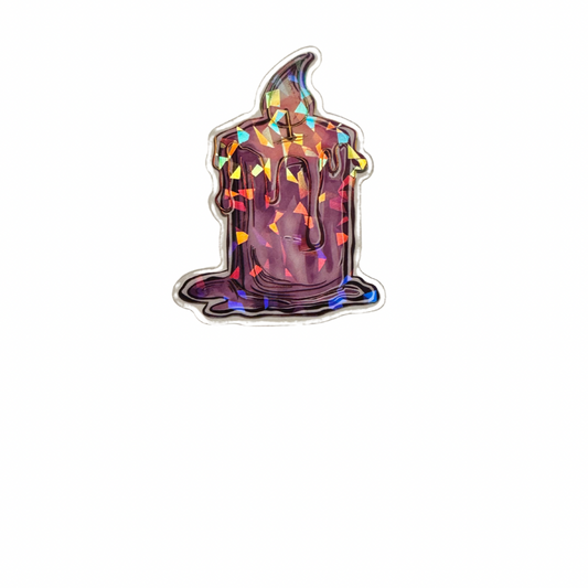 Holographic Candle Decal MEDIUM